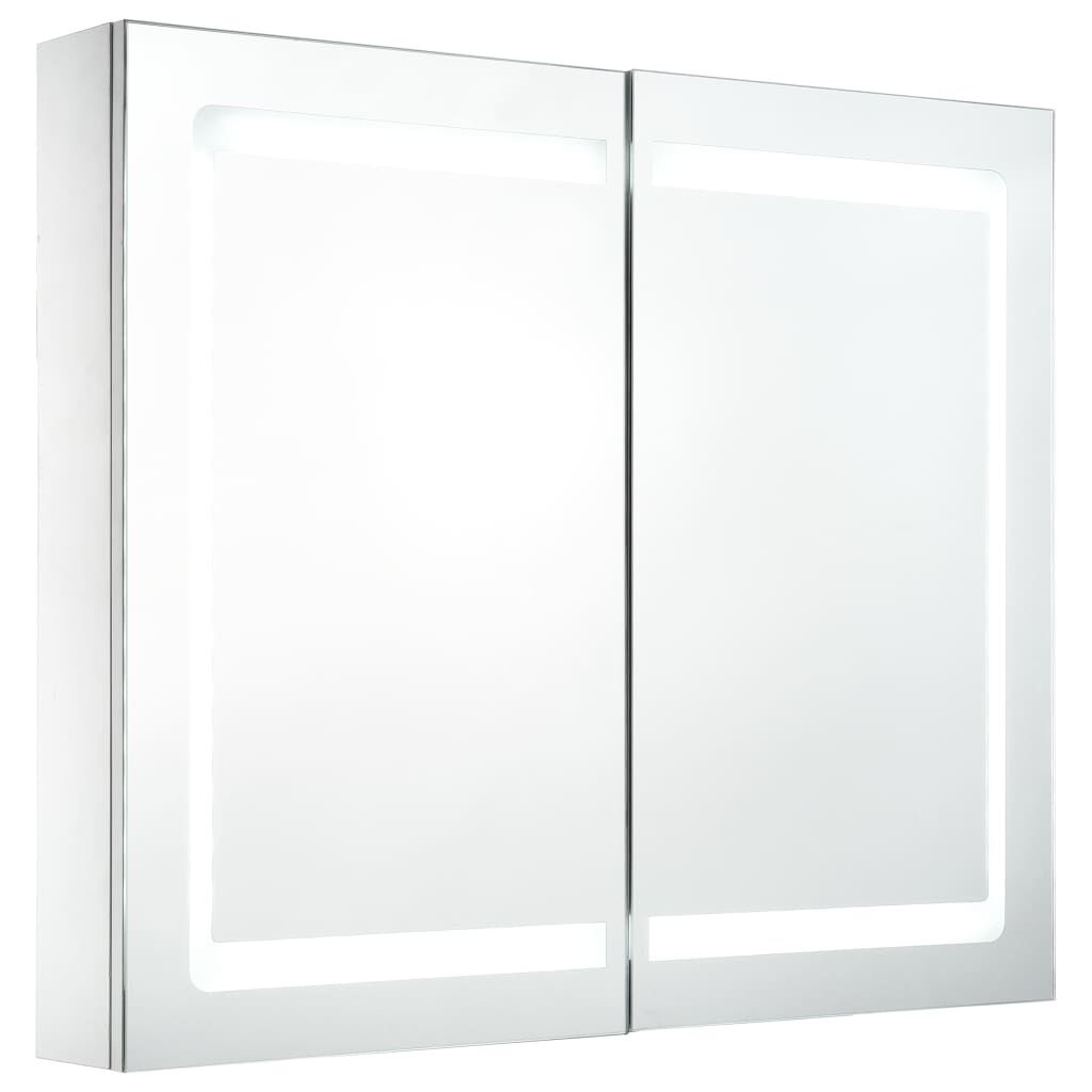 vidaXL Badkamerkast met spiegel en LED - 80x12,2x68 cm - 60% Korting!