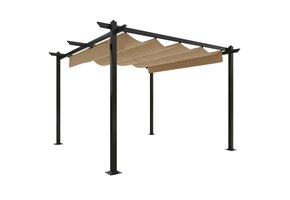 VidaXL Tuinprieel met uittrekbaar dak 3x3m Taupe | 55% Korting