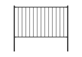 vidaXL Hekpaneel met Palen (1,7x1m) - Gepoedercoat Staal Zwart - 60% Korting!