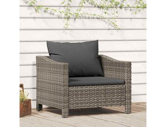 vidaXL Tuinstoel Poly Rattan Grijs | Nu 87% Korting!