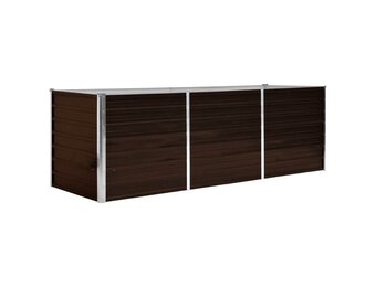 vidaXL Verhoogde Plantenbak 240x80x77cm Staal Bruin | 60% Korting