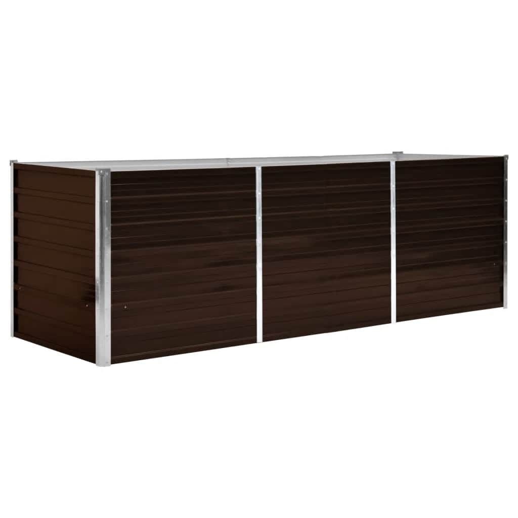 vidaXL Verhoogde Plantenbak 240x80x77cm Staal Bruin | 60% Korting
