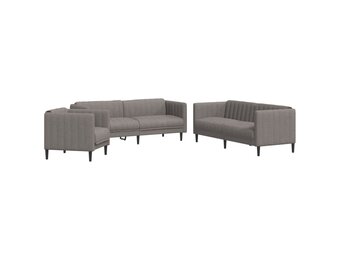 vidaXL 3-delige Loungeset stof taupe | 40% Korting!