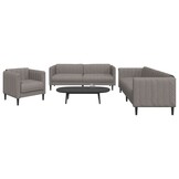 vidaXL 3-delige Loungeset stof taupe | 40% Korting!