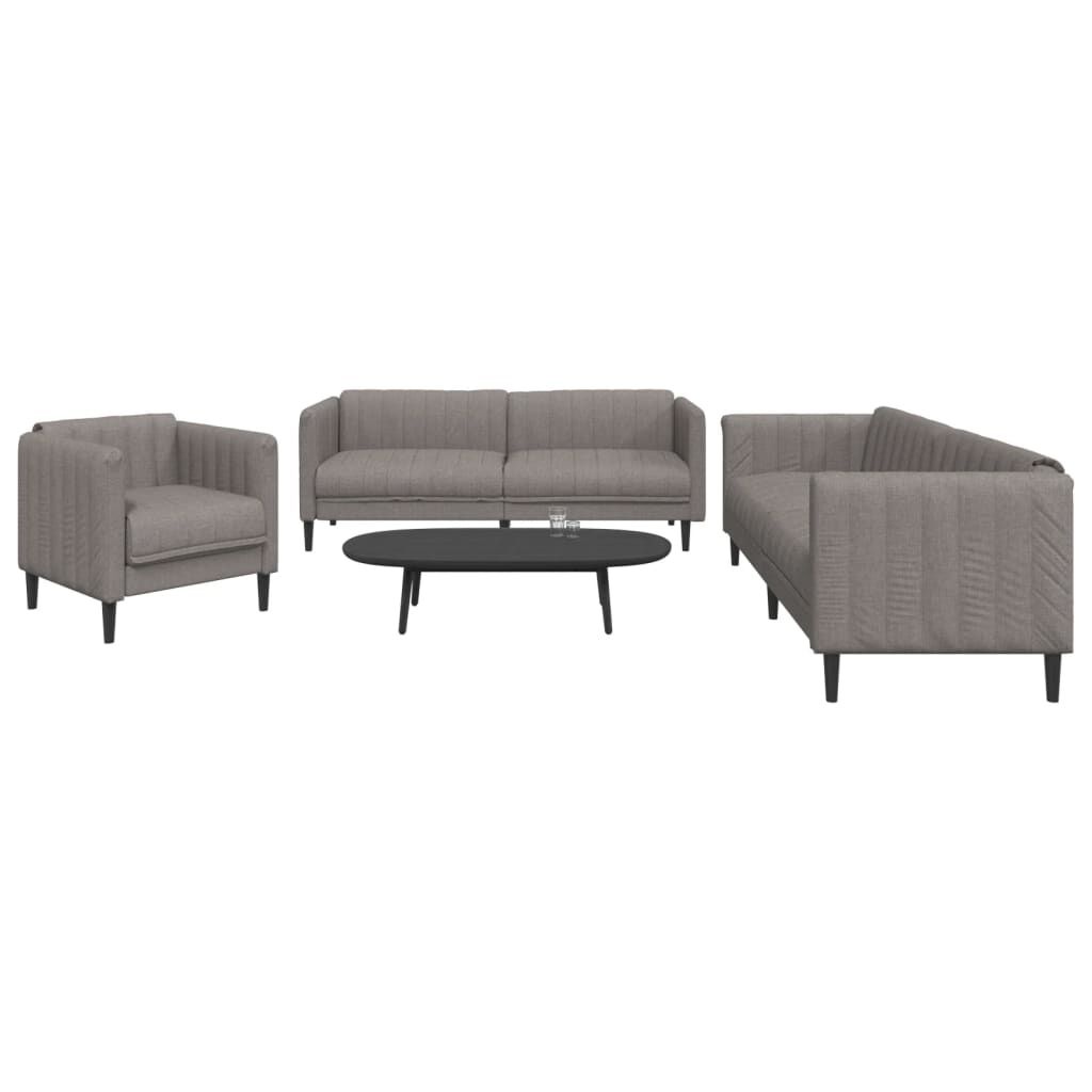 vidaXL 3-delige Loungeset stof taupe | 40% Korting!