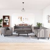 vidaXL 3-delige Loungeset stof taupe | 40% Korting!