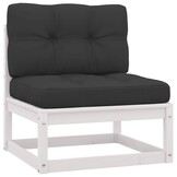 vidaXL 2-delige Loungeset Grenenhout Wit - 40% Korting