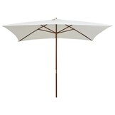 vidaXL Parasol Hout Crèmewit 200x300cm - 51% Korting!