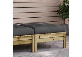 vidaXL Tuinvoetenbank met kussen - 56% korting! Grenenhout