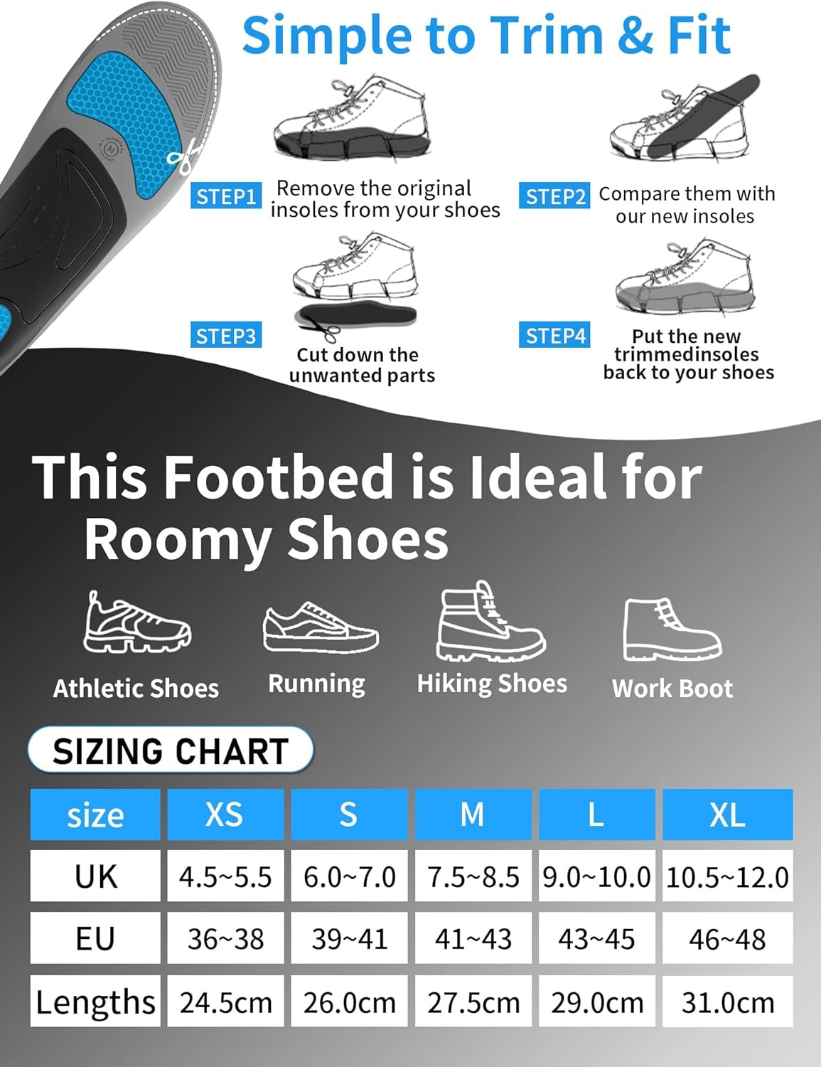 Trustfeet Anti-Vermoeidheid Zooltjes - Comfort & Arch Support - 42% Korting