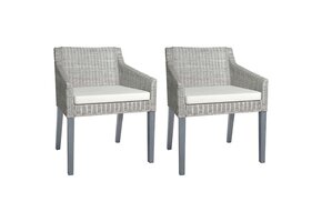 vidaXL Eetkamerstoelen (2x) Rattan & Mangohout - 40% Korting