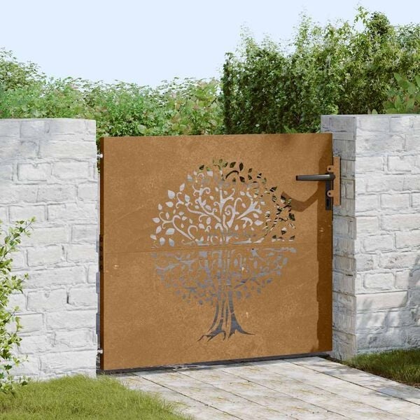 vidaXL Poort 85x75 cm Boomontwerp Cortenstaal - 64% Korting!