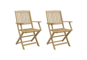 VidaXL Tuinstoelen 2-st, Inklapbaar Acaciahout | 55% Korting