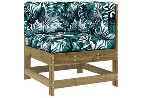 vidaXL Hoekbank met Kussens | Ger. Grenenhout | 40% Korting