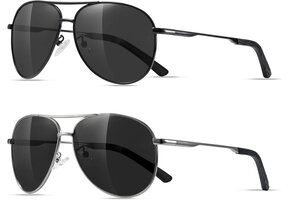 Set van 2 Pilotenzonnebrillen UV400 - Retro Stijl Heren/Dames (46% Korting)