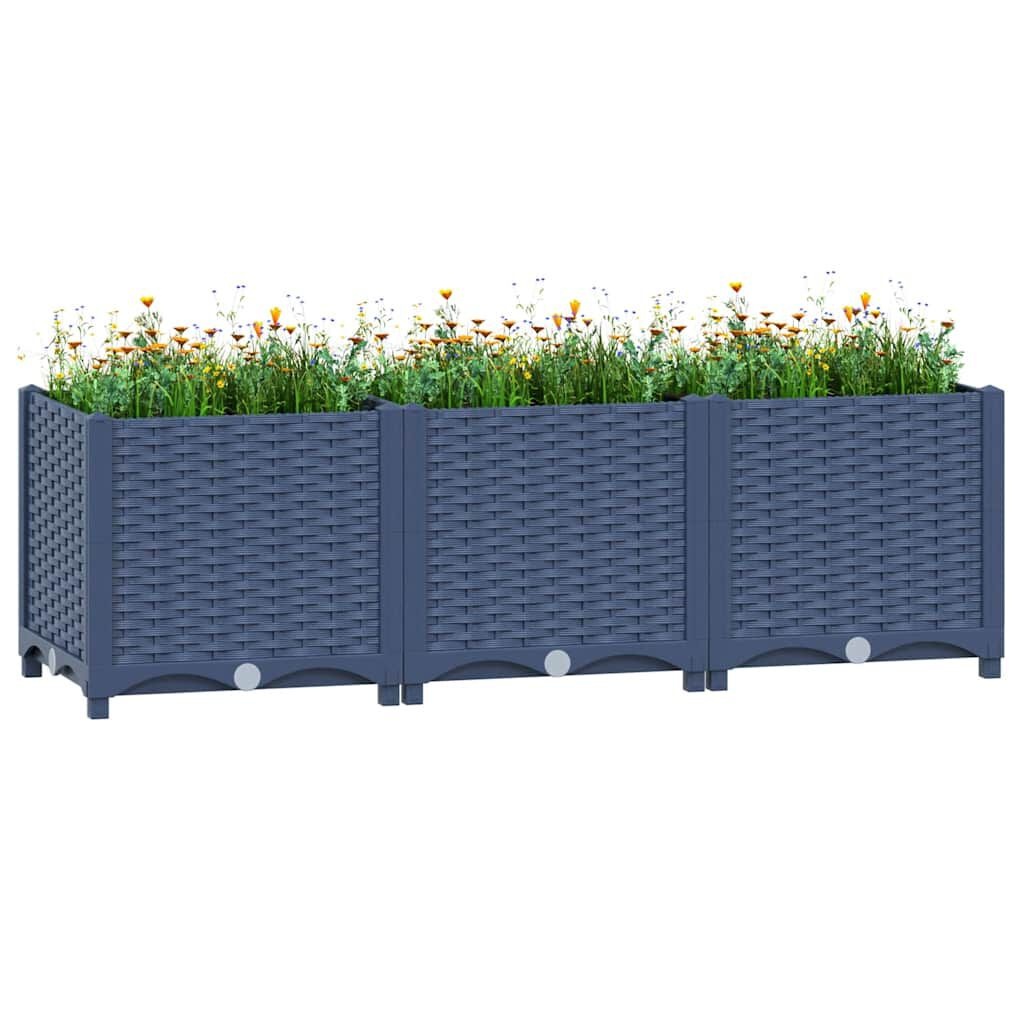 vidaXL Verhoogde Plantenbak 120x40x38 cm Blauwgrijs - 51% Korting!