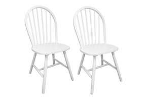 vidaXL Eetkamerstoelen 2 stuks - Massief Rubberwood Wit | 57% Korting