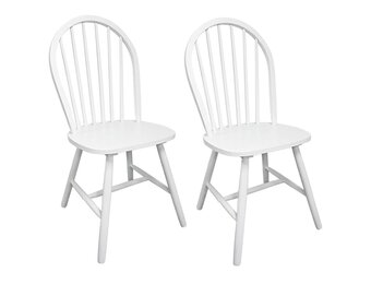 vidaXL Eetkamerstoelen 2 stuks - Massief Rubberwood Wit | 57% Korting