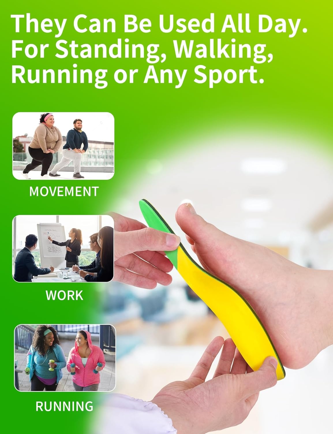 Orthopedische Inlegzolen Groen (Maat C, EU 38.5-39.5) - 41% Korting!