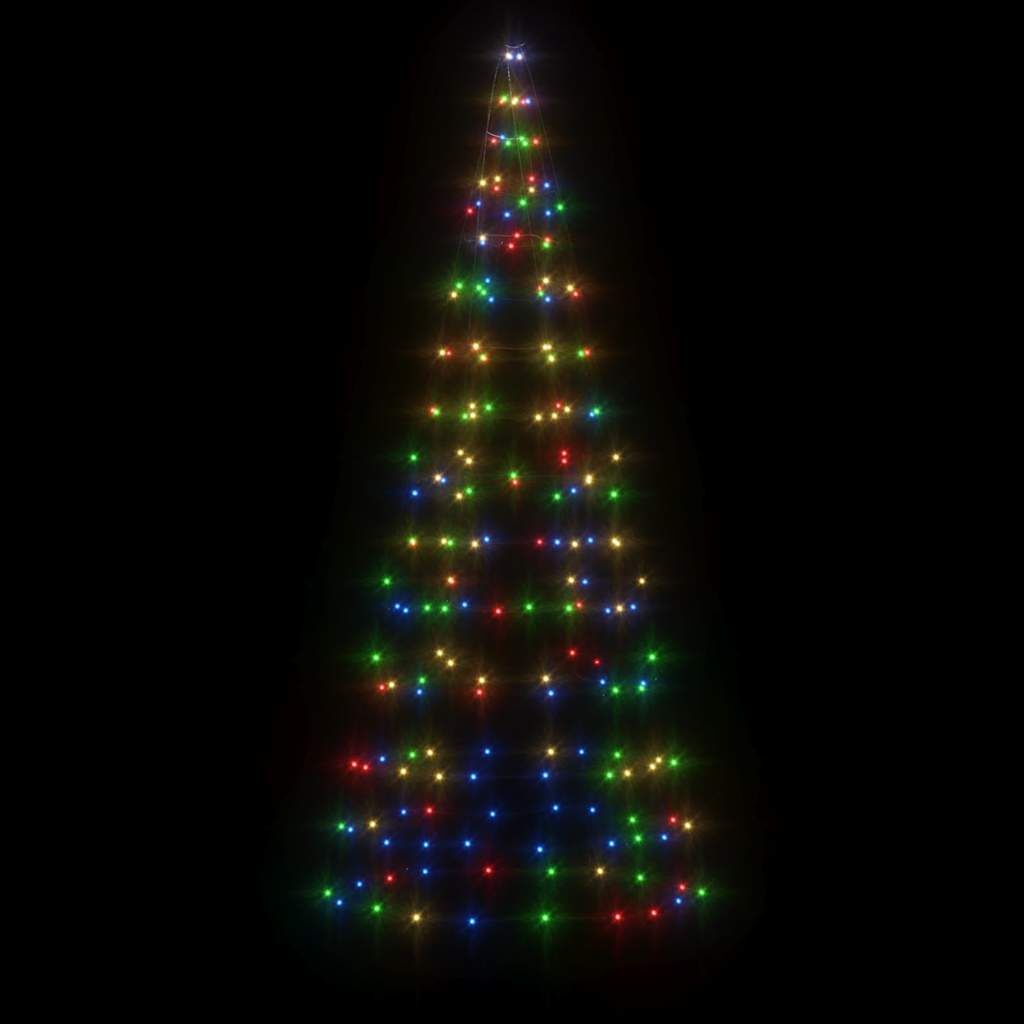 vidaXL LED-kerstboom vlaggenmast 180 cm - Kleurrijk - 40% korting