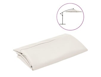 vidaXL Vervangingsdoek Zweefparasol 300 cm Zandwit - 65% Korting!