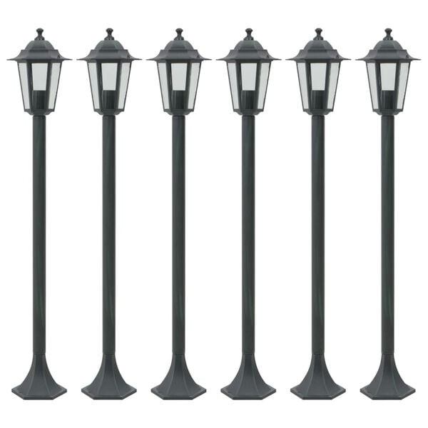 vidaXL Tuinpaalverlichting E27 110cm Aluminium Donkergroen (6 st.) - 61% Korting!