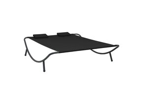 vidaXL Loungebed stof zwart - 65% Korting