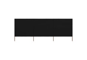 VidaXL Windscherm 3-panelen 400x160 cm Zwart - 73% Korting!