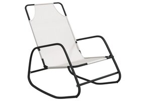 vidaXL Ligbed Schommelend Staal/Textileen Crème - 56% Korting!