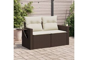 vidaXL Tuinbank 2-zits Poly Rattan Bruin - Nu 51% Korting!