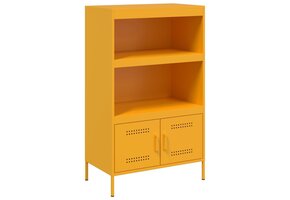 VidaXL Hoge Kast Staal Mosterdgeel - 47% Korting!