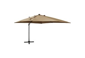 vidaXL Zweefparasol Taupe 300cm met LED - 76% Korting!