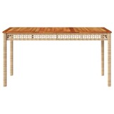 vidaXL Tuintafel Poly Rattan/Acaciahout Beige 140x80 cm - 68% Korting!