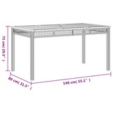 vidaXL Tuintafel Poly Rattan/Acaciahout Beige 140x80 cm - 68% Korting!