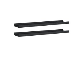 vidaXL Fotoplanken 2 st 60x9x3 cm MDF zwart