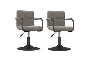 Draaibare Eetkamerstoelen Fluweel (2 st.) - Lichtgrijs | -73% Korting