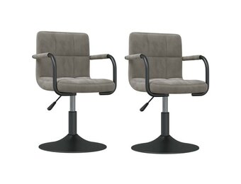 Draaibare Eetkamerstoelen Fluweel (2 st.) - Lichtgrijs | -73% Korting