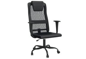VidaXL Kantoorstoel Mesh/Kunstleer Zwart - 55% Korting