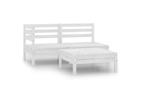 vidaXL Loungeset Grenenhout Wit - 46% Korting