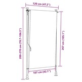 vidaXL Rolgordijn Buiten 120x270cm Geel/Wit - 56% Korting!