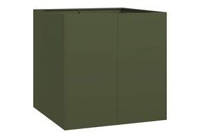 vidaXL Plantenbak 80x80x80 cm Staal Olijfgroen - 65% Korting