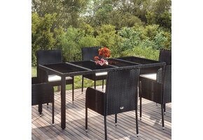 vidaXL Tuintafel Poly Rattan Zwart - 56% Korting!