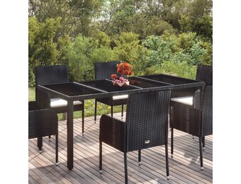 vidaXL Tuintafel Poly Rattan Zwart - 56% Korting!