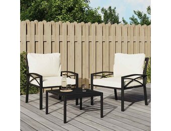 VidaXL Tuinstoel Staal Zwart/Zand - 47% Korting!