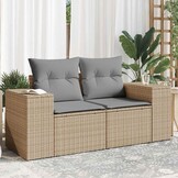 vidaXL Tuinbank 2-zits poly rattan beige (47% korting)