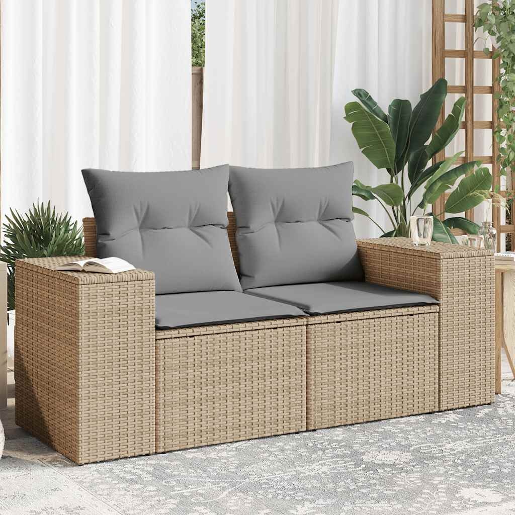 vidaXL Tuinbank 2-zits poly rattan beige (47% korting)