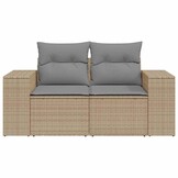 vidaXL Tuinbank 2-zits poly rattan beige (47% korting)
