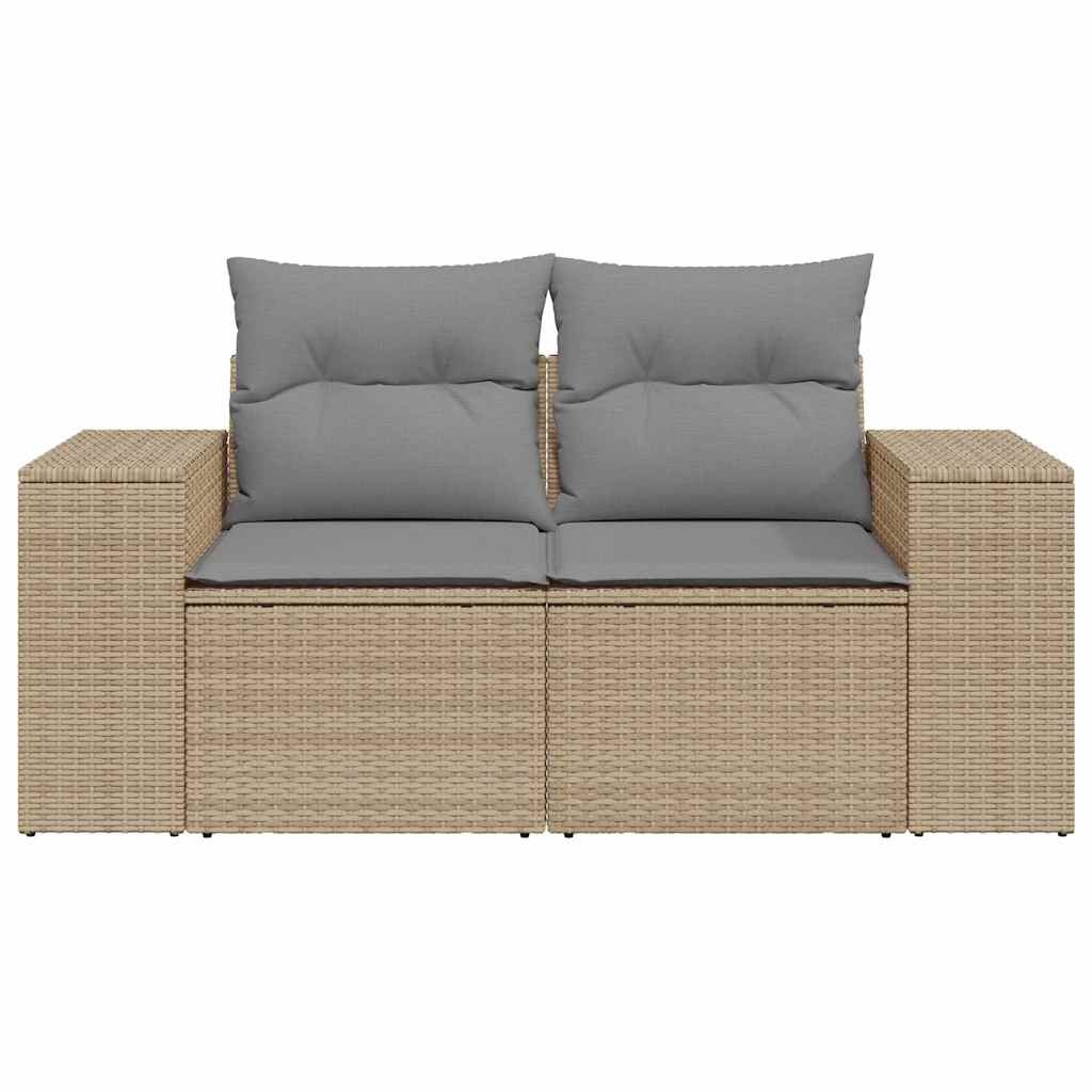 vidaXL Tuinbank 2-zits poly rattan beige (47% korting)