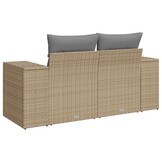 vidaXL Tuinbank 2-zits poly rattan beige (47% korting)