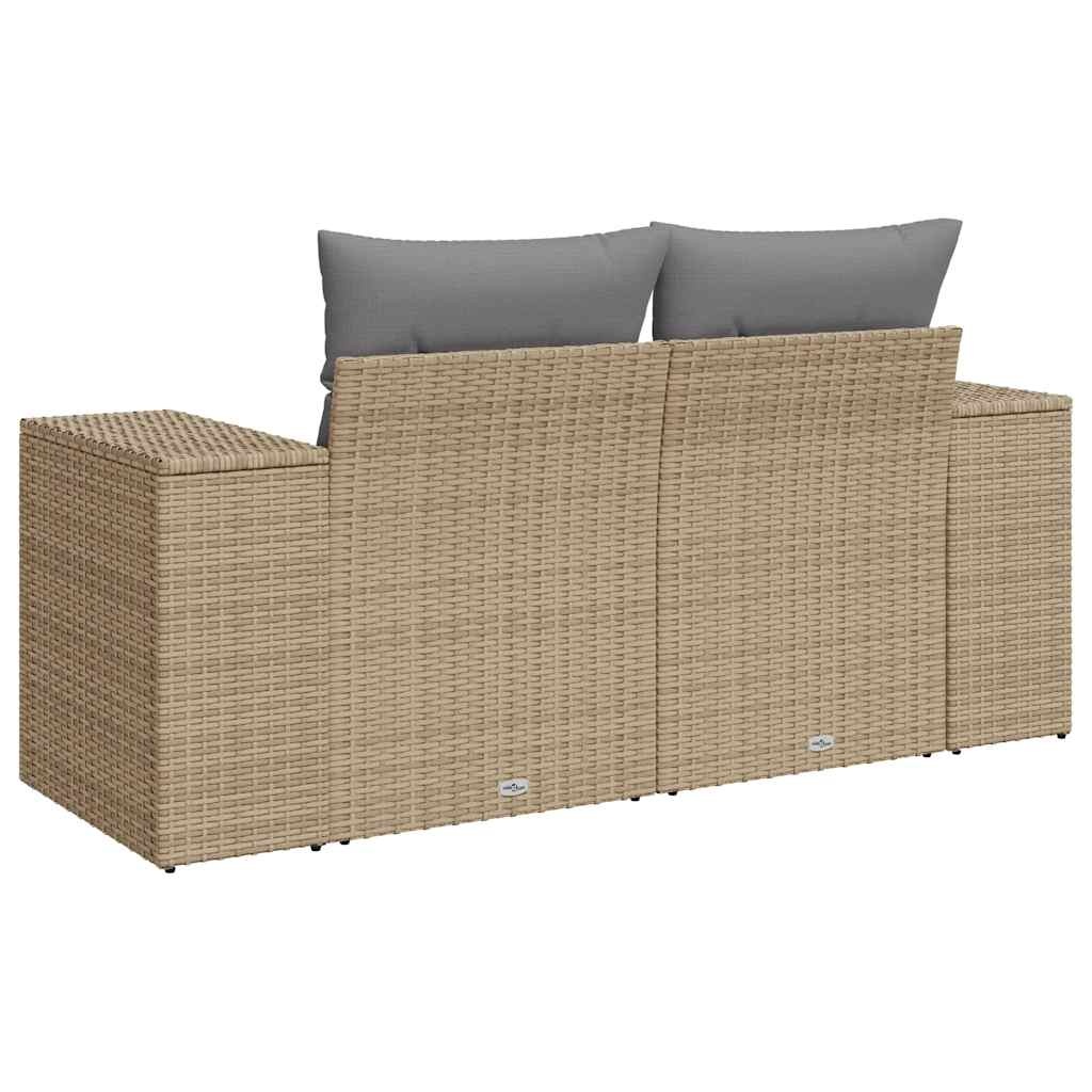 vidaXL Tuinbank 2-zits poly rattan beige (47% korting)
